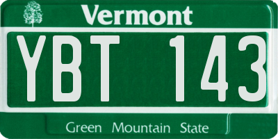 VT license plate YBT143