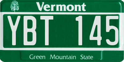VT license plate YBT145