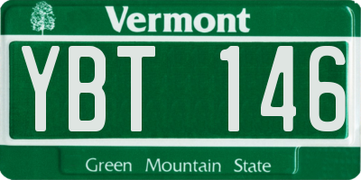 VT license plate YBT146