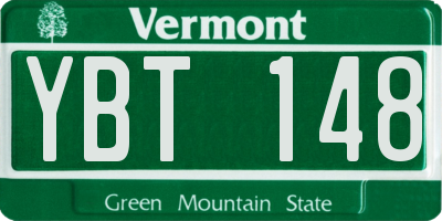 VT license plate YBT148