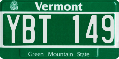 VT license plate YBT149