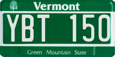 VT license plate YBT150