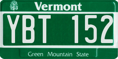 VT license plate YBT152