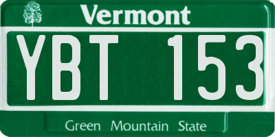 VT license plate YBT153