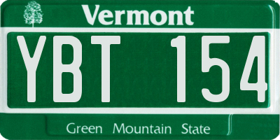 VT license plate YBT154