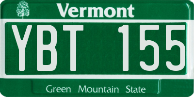 VT license plate YBT155