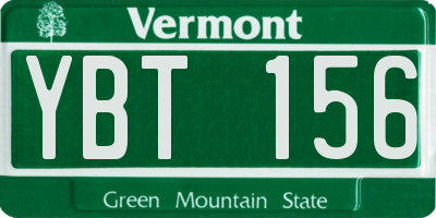 VT license plate YBT156