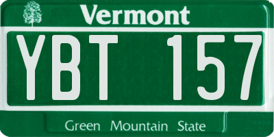 VT license plate YBT157