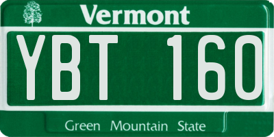 VT license plate YBT160