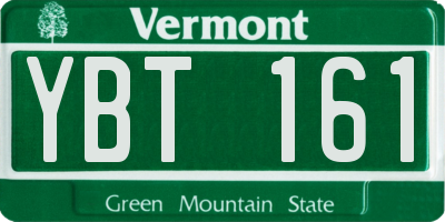 VT license plate YBT161