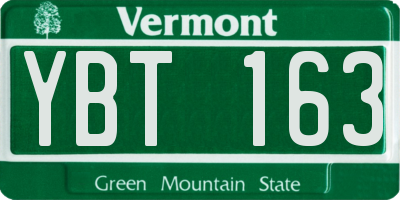 VT license plate YBT163