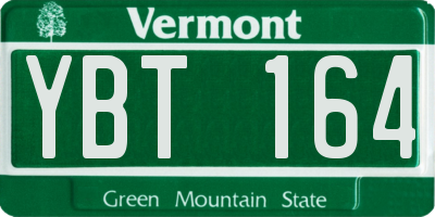 VT license plate YBT164