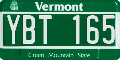 VT license plate YBT165