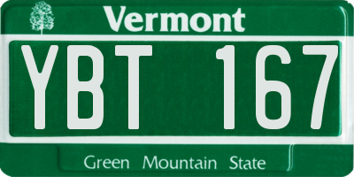 VT license plate YBT167