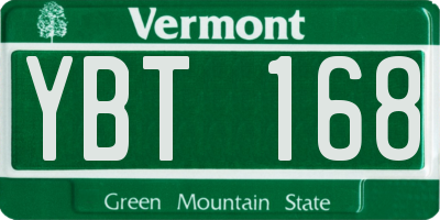 VT license plate YBT168