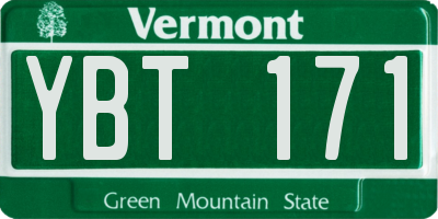 VT license plate YBT171