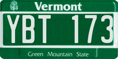 VT license plate YBT173