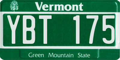 VT license plate YBT175