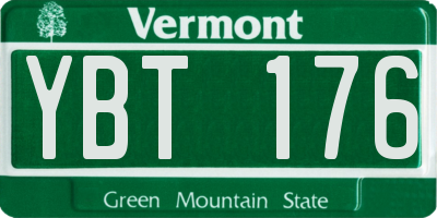 VT license plate YBT176