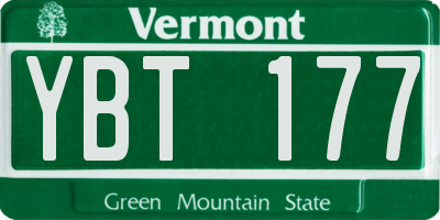 VT license plate YBT177