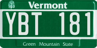 VT license plate YBT181