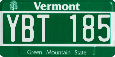 VT license plate YBT185