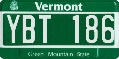 VT license plate YBT186