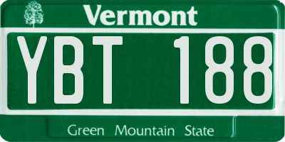 VT license plate YBT188