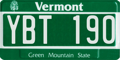 VT license plate YBT190
