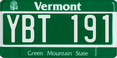 VT license plate YBT191