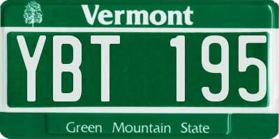 VT license plate YBT195