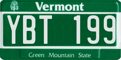 VT license plate YBT199