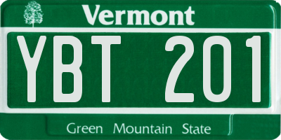 VT license plate YBT201