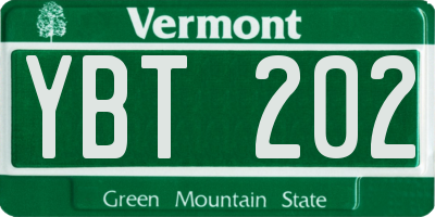 VT license plate YBT202