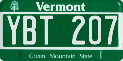 VT license plate YBT207