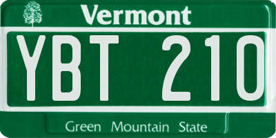 VT license plate YBT210