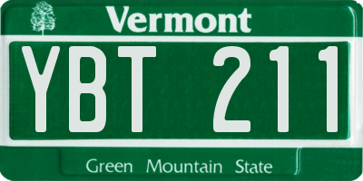 VT license plate YBT211