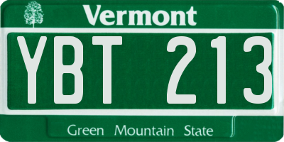 VT license plate YBT213