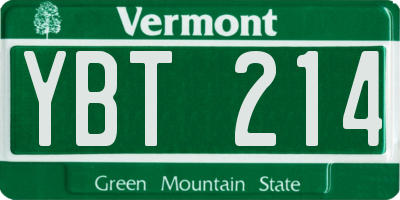 VT license plate YBT214