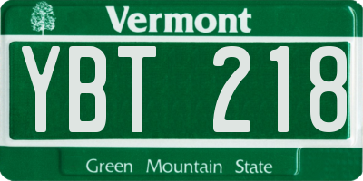 VT license plate YBT218