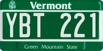 VT license plate YBT221