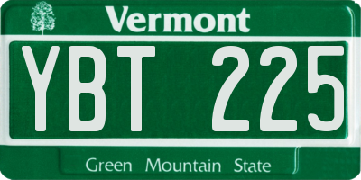 VT license plate YBT225