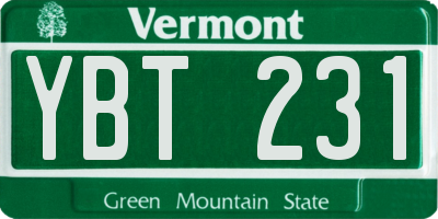 VT license plate YBT231