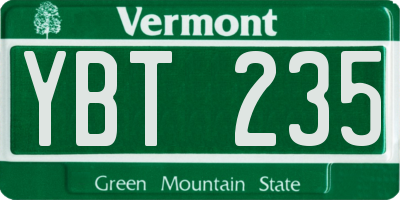 VT license plate YBT235