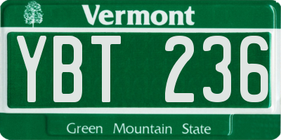 VT license plate YBT236