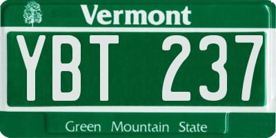 VT license plate YBT237