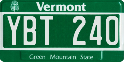 VT license plate YBT240