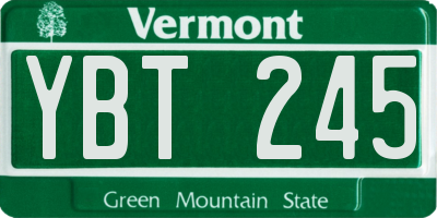 VT license plate YBT245