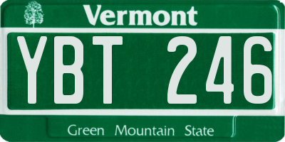 VT license plate YBT246