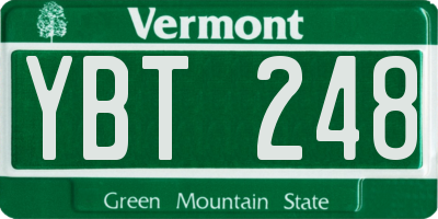 VT license plate YBT248